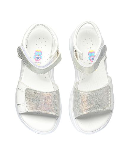 Босоніжки для дівчаток Theo Leo білого кольору, Колір: білий/срібний, Розмір: 31, зображення 4