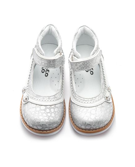 Туфли для девочек Theo Leo белого цвета, Цвет: білий/срібний леопард, Размер: 23, изображение 5