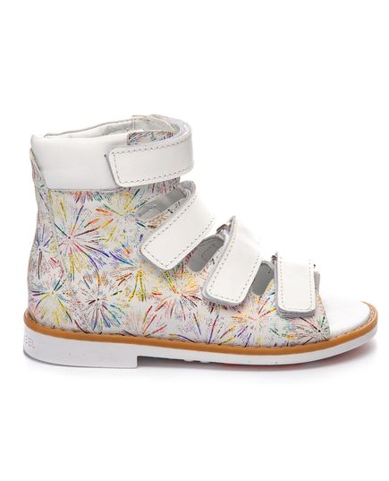 Ортопедичні босоніжки для дівчаток  Theo Leo білого кольору, Колір: різнокольоровий/білий, Розмір: 23, зображення 5