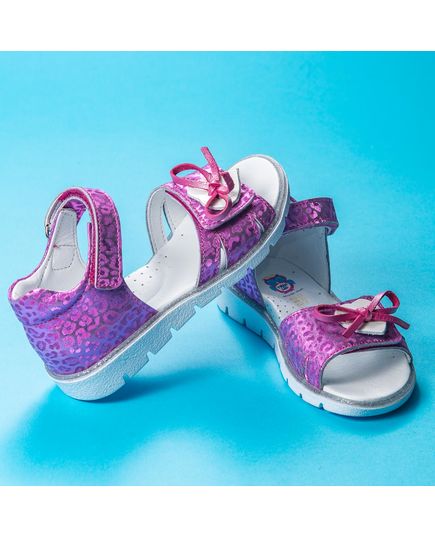 Сандалі для дівчаток Theo Leo кольору фуксії, Колір: малиновий леопард , Розмір: 36, зображення 5