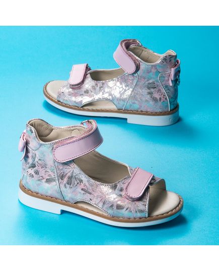 Босоножки для девочек Theo Leo розового цвета, Цвет: рожеве золото/ прінт, Размер: 24, изображение 3