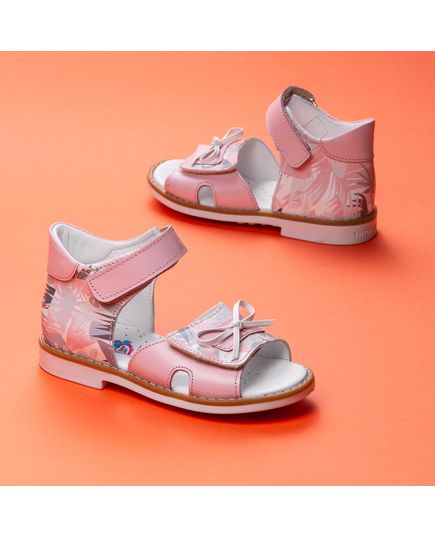 Босоножки для девочек Theo Leo розового цвета, Цвет: рожевий/ малюнок, Размер: 23, изображение 3
