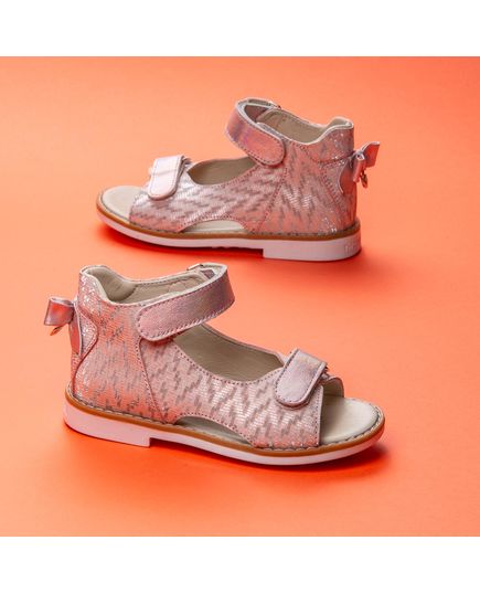 Босоніжки для дівчаток Theo Leo рожевого кольору, Колір: пудра/перламутр, Розмір: 25, зображення 3