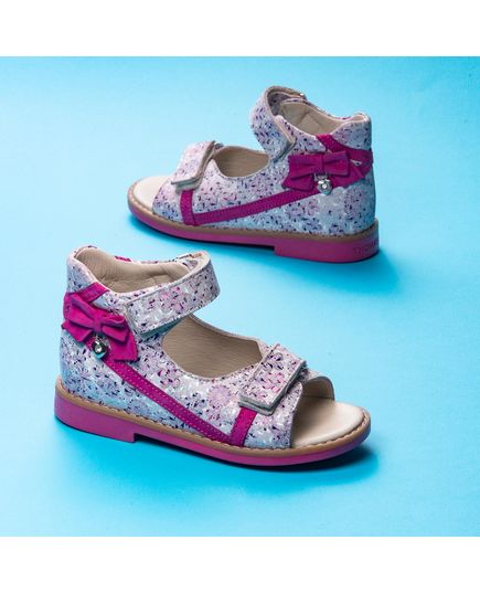 Босоножки для девочек Theo Leo розового цвета, Цвет: різнокольоровий/рожевий, Размер: 23, изображение 5