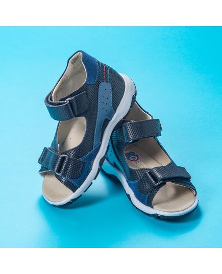 Босоніжки для хлопчиків Theo Leo синього кольору, Колір: т.синій/синій, Розмір: 25, зображення 5