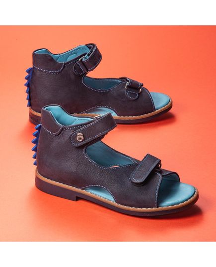 Босоножки для мальчиков Theo Leo темно-синего цвета, Цвет: т.синій, Размер: 23, изображение 3