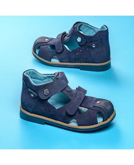 Босоножки для мальчиков Theo Leo темно-синего цвета, Цвет: т.синій, Размер: 31, изображение 2