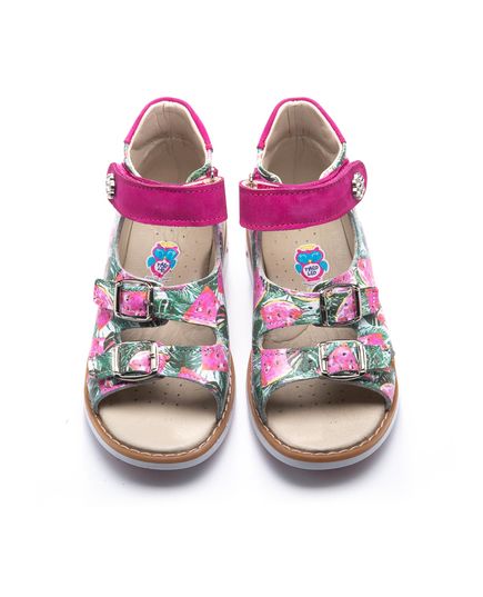 Босоніжки для дівчаток Theo Leo з кавунами, Колір: зелений/рожевий, Розмір: 21, зображення 3