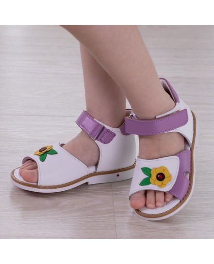 Босоножки для девочек Theo Leo белого и сиреневого цветов, Цвет: білий/бузковий, Размер: 29, изображение 2