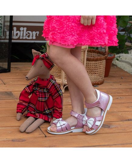 Босоніжки для дівчаток Theo Leo рожевого кольору, Колір: рожевий/білий, Розмір: 36, зображення 2