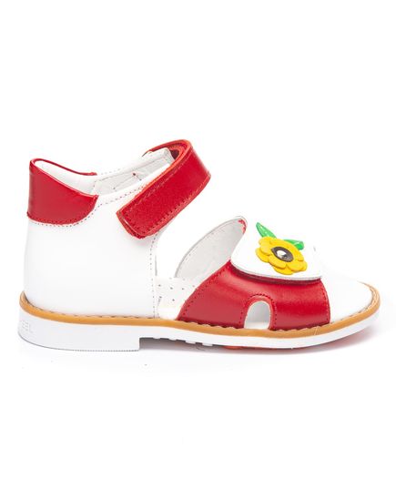 Босоножки для девочек Theo Leo белого и красного цветов, Цвет: білий/червоний, Размер: 29, изображение 5