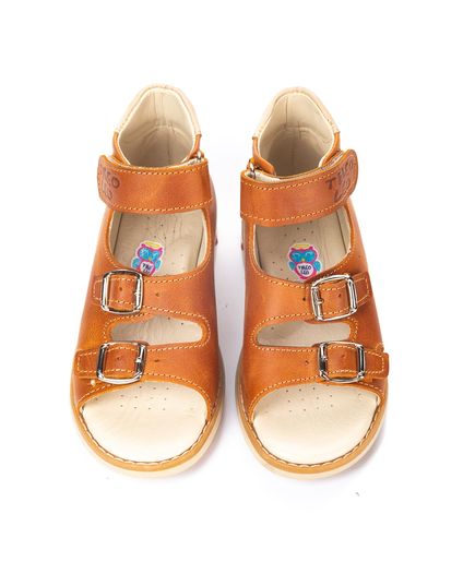 Босоніжки для хлопчиків Theo Leo коричневого кольору, Колір: коричневий, Розмір: 23, зображення 3