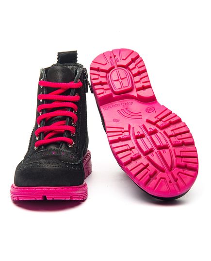 Ботинки для девочек Theo Leo черного цвета, Цвет: чорний/рожевий, Размер: 27, изображение 4