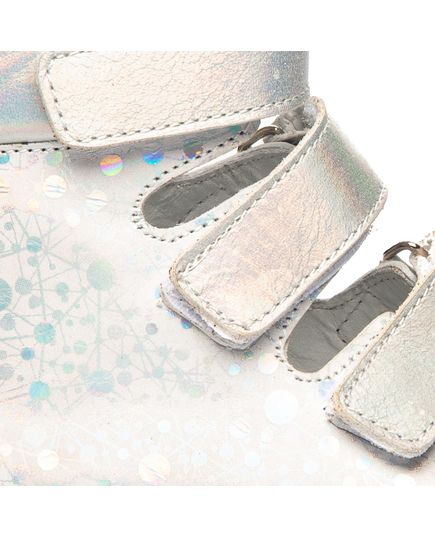 Ортопедичні босоніжки для дівчаток Theo Leo срібного кольору, Колір: срібний принт, Розмір: 31, зображення 4