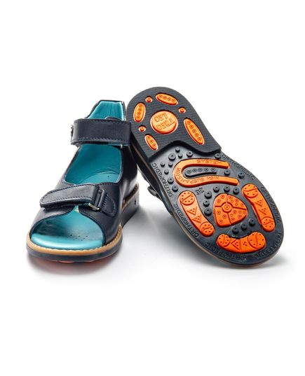 Босоножки для мальчиков Theo Leo темно-синего цвета, Цвет: т.синій, Размер: 35, изображение 2