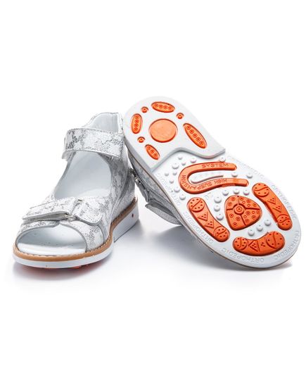 Босоніжки для дівчаток Theo Leo срібного кольору, Колір: срібний принт, Розмір: 23, зображення 5