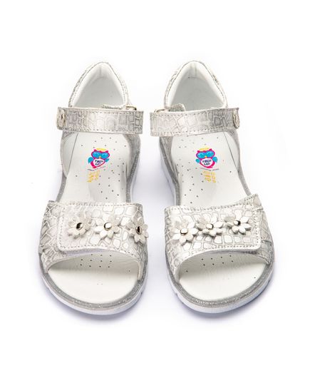 Сандалі для дівчаток Theo Leo срібного кольору, Колір: білий/срібний, Розмір: 27, зображення 4