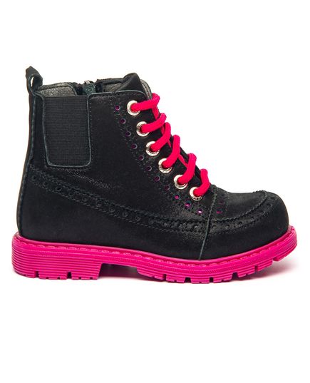 Ботинки для девочек Theo Leo черного цвета, Цвет: чорний/рожевий, Размер: 27, изображение 5