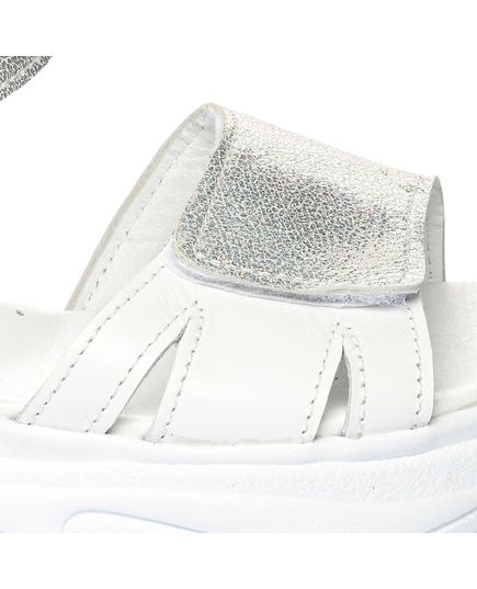 Босоніжки для дівчаток Theo Leo білого кольору, Колір: білий/срібний, Розмір: 31, зображення 3