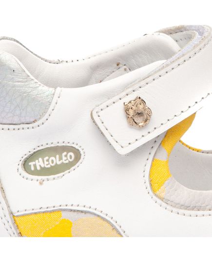Босоніжки для дівчаток Theo Leo білого та жовтого кольорів, Колір: білий/жовтий, Розмір: 23, зображення 3