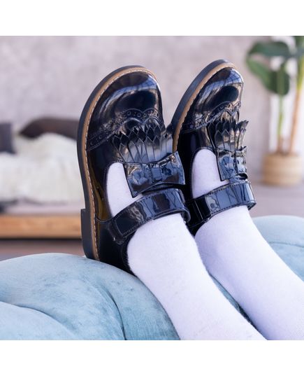 Туфлі для дівчаток Theo Leo синього кольору, Колір: т.синій, Розмір: 36, зображення 3