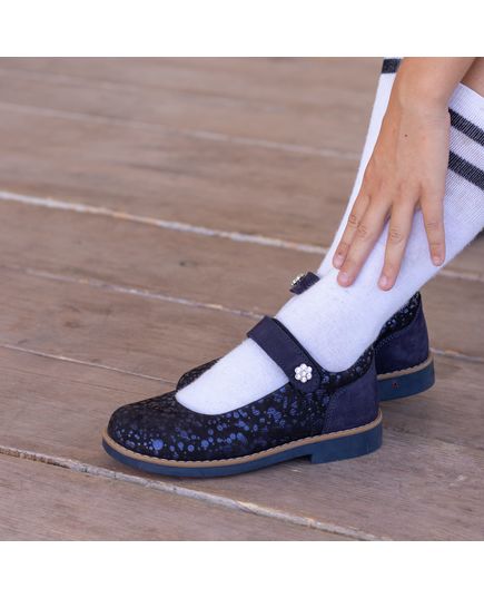 Туфлі для дівчаток Theo Leo синього кольору, Колір: т.синій, Розмір: 36, зображення 2