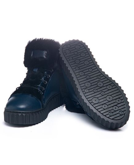 Зимние ботинки для девочек Theo Leo темно-синего цвета, Цвет: т.синій, Размер: 38, изображение 2