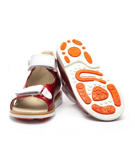 Босоніжки для дівчаток Theo Leo червоного кольору, Колір: червоний/білий, Розмір: 27, зображення 3