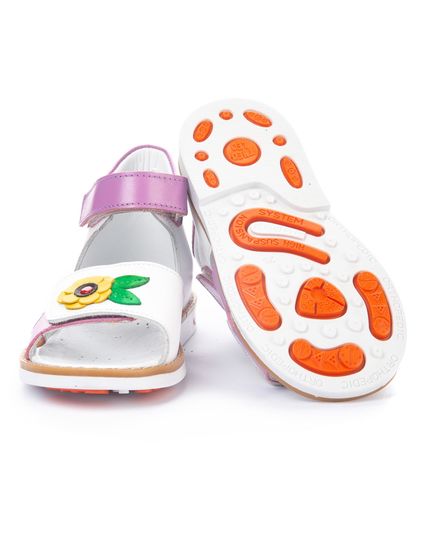 Босоножки для девочек Theo Leo белого и сиреневого цветов, Цвет: білий/бузковий, Размер: 29, изображение 3