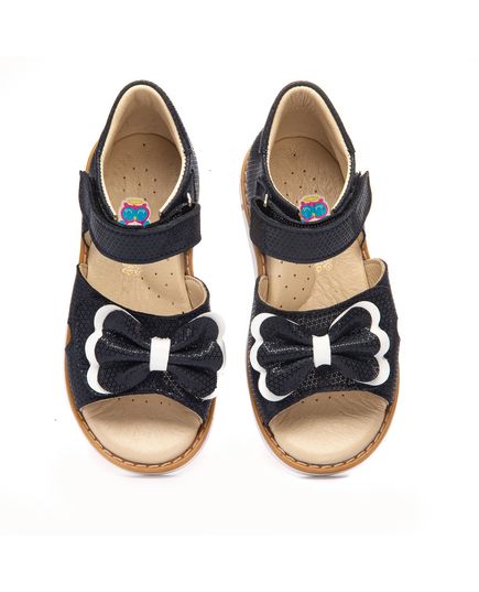 Босоніжки для дівчаток Theo Leo темно-синього кольору, Колір: т.синій/білий, Розмір: 26, зображення 4