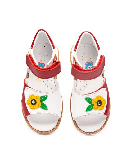 Босоножки для девочек Theo Leo белого и красного цветов, Цвет: білий/червоний, Размер: 29, изображение 4