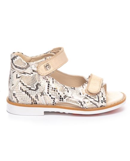 Босоножки для девочек Theo Leo бежевого цввета, Цвет: бежевий/змія, Размер: 23, изображение 5
