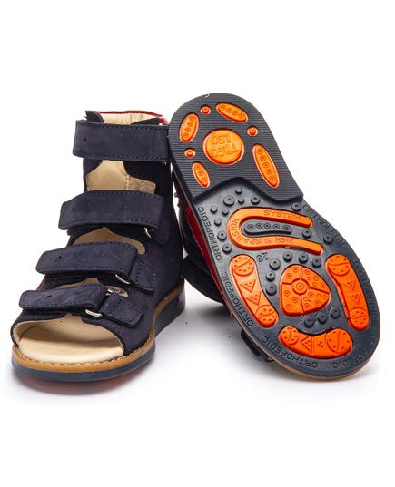 Ортопедичні босоніжки для хлопчиків Theo Leo синього кольору, Колір: синій/червоний, Розмір: 21, зображення 3