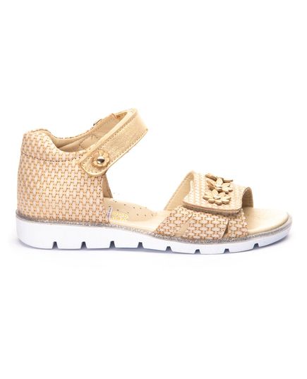 Сандалі для дівчаток Theo Leo бежевого кольору, Колір: бежевий/золото, Розмір: 26, зображення 5