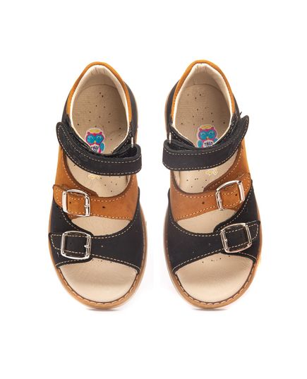 Босоніжки для хлопчиків Theo Leo чорного та коричневого кольорів, Колір: чорний/коричневий, Розмір: 24, зображення 3