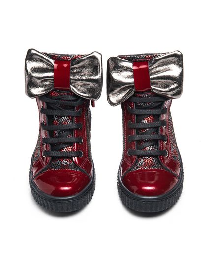 Ботинки для девочек Theo Leo красного цвета, Цвет: чорний/червоний, Размер: 21, изображение 4