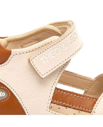 Босоніжки для хлопчиків Theo Leo бежевого кольору, Колір: бежевий/коричневий, Розмір: 23, зображення 4