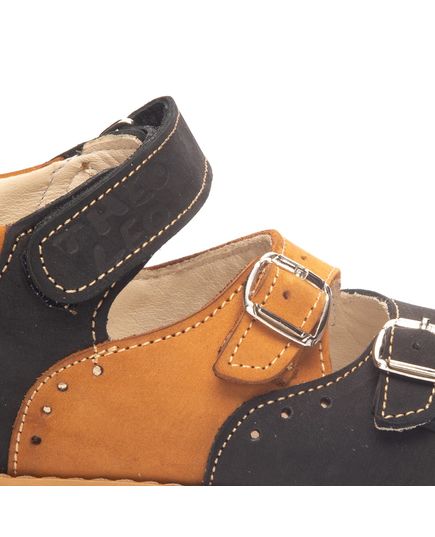 Босоніжки для хлопчиків Theo Leo чорного та коричневого кольорів, Колір: чорний/коричневий, Розмір: 24, зображення 2