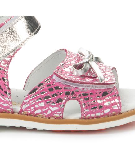 Босоножки для девочек Theo Leo серебряного и розового цветов, Цвет: рожевий/срібло, Размер: 27, изображение 4