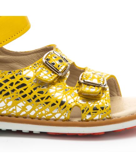 Босоніжки для дівчаток Theo Leo жовтого кольору, Колір: жовтий/золотий, Розмір: 23, зображення 4