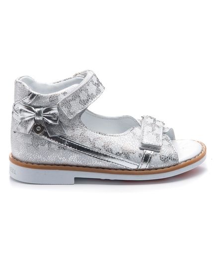 Босоніжки для дівчаток Theo Leo срібного кольору, Колір: срібний принт, Розмір: 23, зображення 4