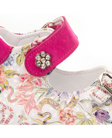 Босоножки для девочек Theo Leo белого цвета, Цвет: рожевий/квітковий принт, Размер: 23, изображение 3