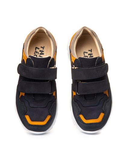 Кросівки дитячі Theo Leo темно-синього кольору, Колір: чорний/помаранчевий, Розмір: 32, зображення 4
