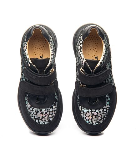 Кроссовки для девочек Theo Leo черного цвета, Цвет: чорний/срібний малюнок, Размер: 40, изображение 5