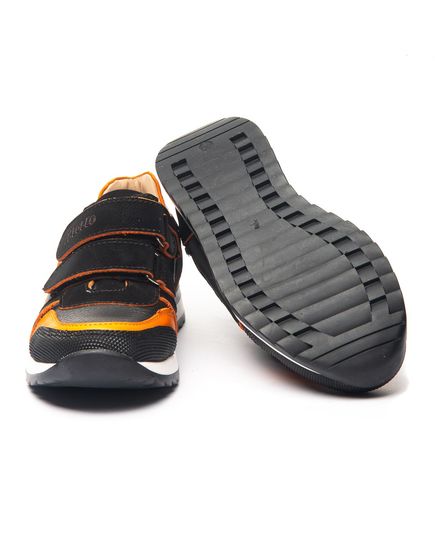 Кросівки для хлопчиків Theo Leo чорного кольору, Колір: чорний/помаранчевий, Розмір: 27, зображення 4