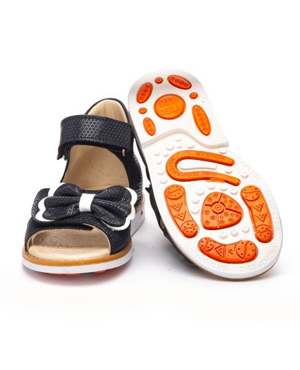 Босоніжки для дівчаток Theo Leo темно-синього кольору, Колір: т.синій/білий, Розмір: 26, зображення 2