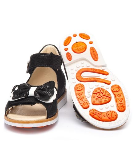 Босоножки для девочек Theo Leo черного цвета, Цвет: чорний/білий, Размер: 36, изображение 2