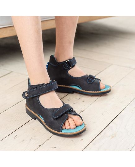 Босоножки для мальчиков Theo Leo темно-синего цвета, Цвет: т.синій, Размер: 23, изображение 5