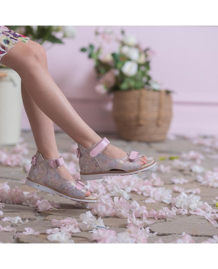 Босоножки для девочек Theo Leo розового цвета, Цвет: рожеве золото/ прінт, Размер: 24, изображение 2