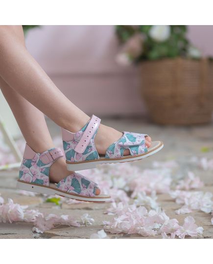 Босоножки для девочек Theo Leo разноцветные, Цвет: рожевий/різнокольоровий, Размер: 24, изображение 5